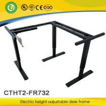 manual height adjustable school desk for work hand crack lifting table frame